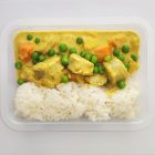 Curried Sausages in a tray