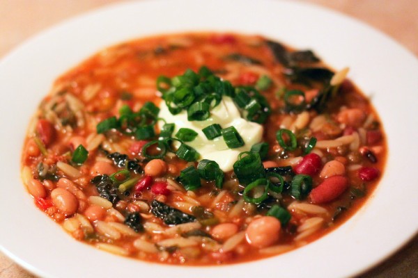Spicy Orzo and beans